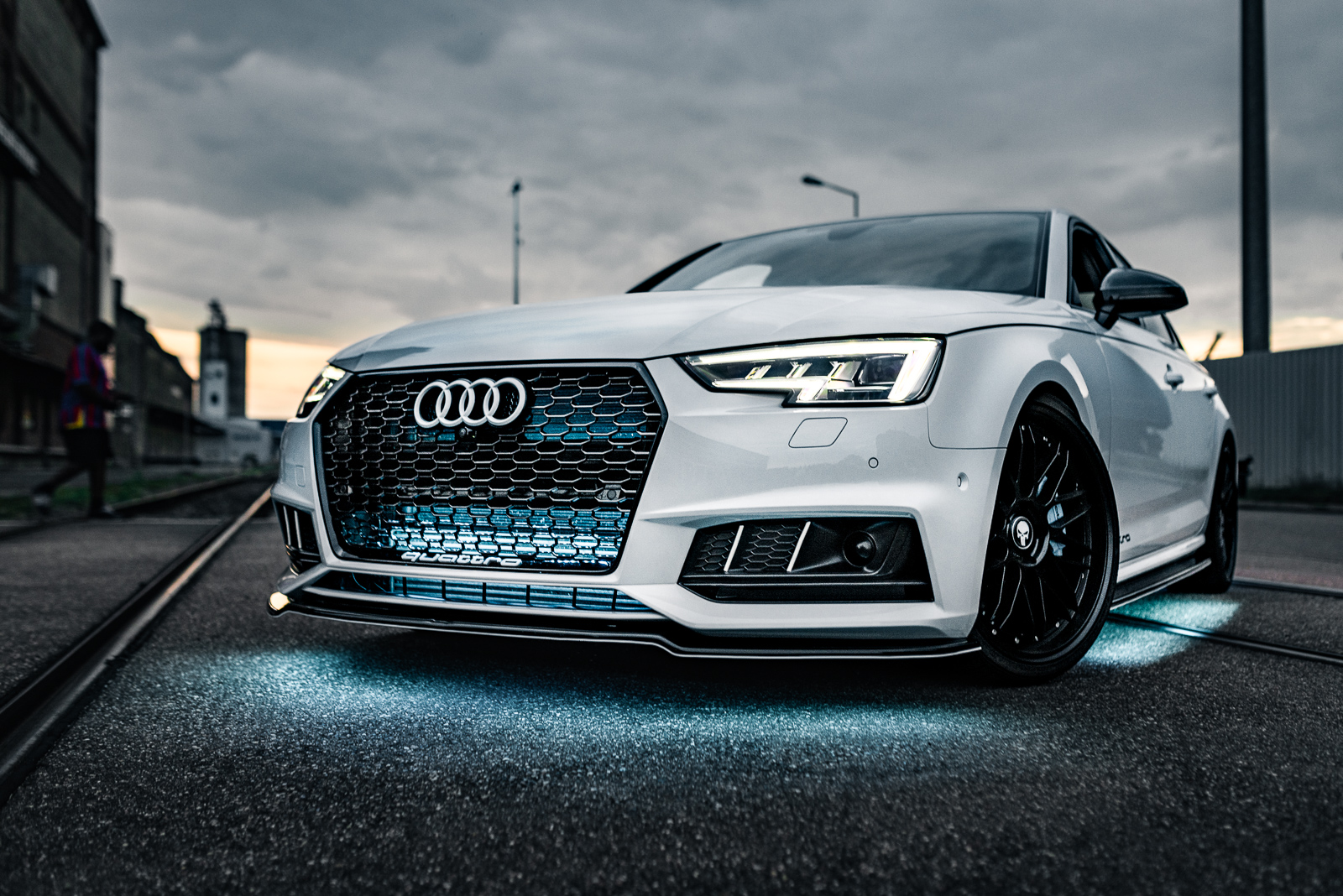 Audi-Fotoshooting mit weißem A4 quattro