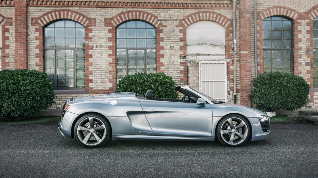 Auto-Fotoshooting mit Audi R8 Spyder V10 performance quattro für Collecting Cars – Seitenansicht